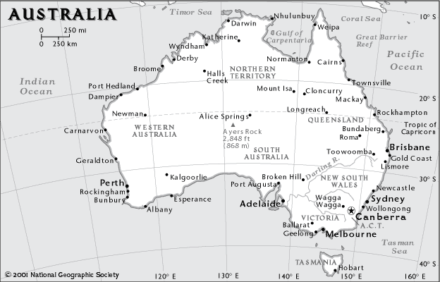 Контурная карта города австралии